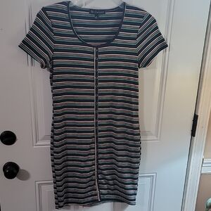 Striped Derek Heart Bodycon Dress